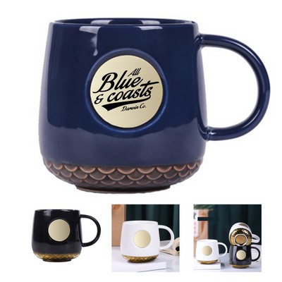 13.5oz Ceramic Fish Scale Coffee Mug