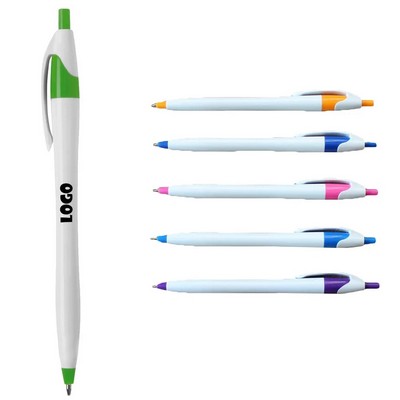 Slim Budget Plastic Pen with Color Accent Trim
