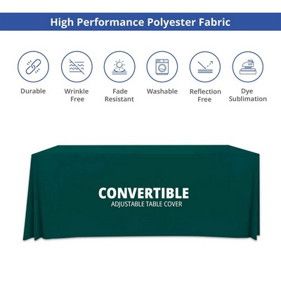 Convertible/Adjustable Table Cover - Fire Retardant Polyester Fabric (6' x 2.5')